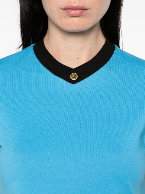 Versace trim-detail T-shirt - Blue