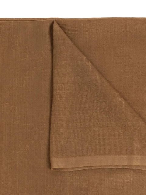 Ferragamo Gancini-monogram frayed scarf - Brown - zdjęcie produktu nr 2