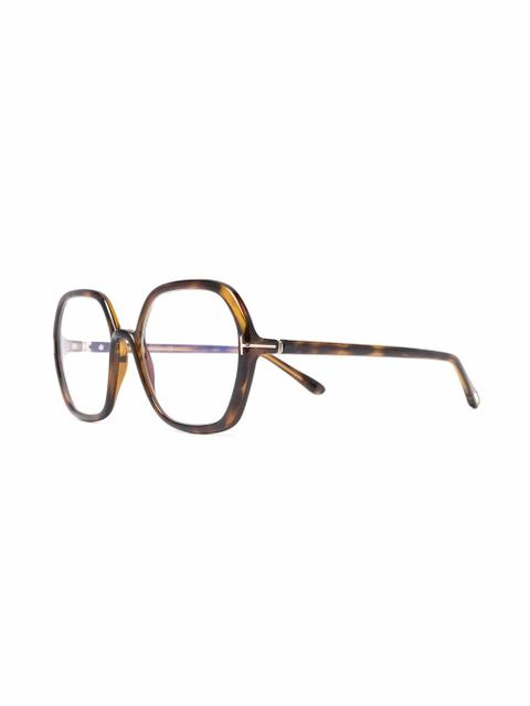 TOM FORD Eyewear oversized round glasses - Brown