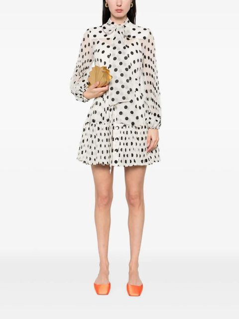 ZIMMERMANN pussy bow mini dress - Neutrals