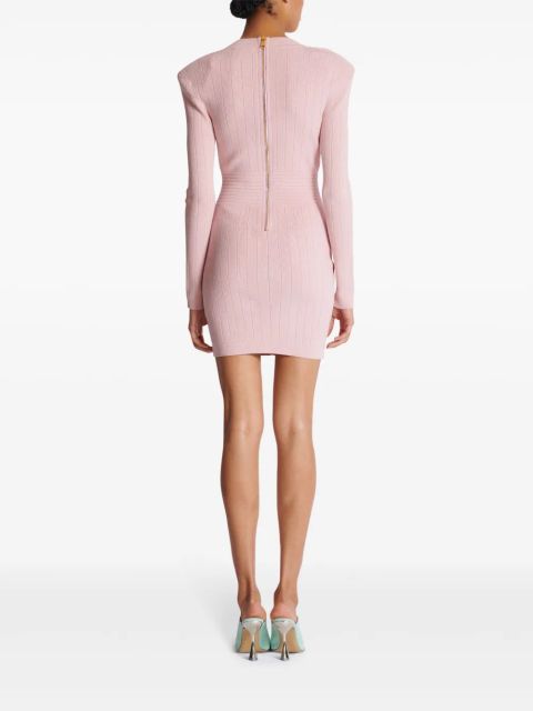 Balmain button-embellished knitted minidress - Pink