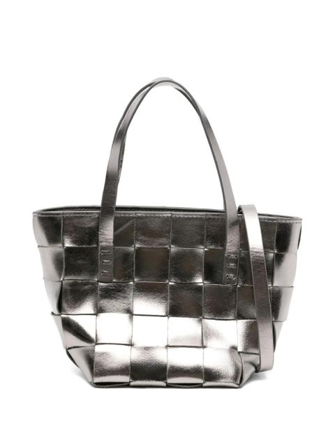 DRAGON DIFFUSION woven-leather tote bag - Silver