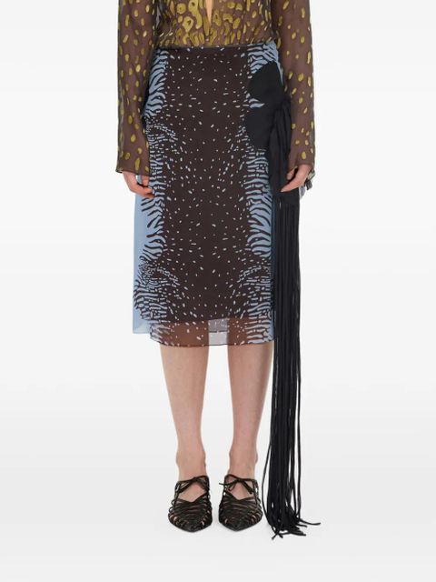 Ferragamo skirt with flower detail - Brown