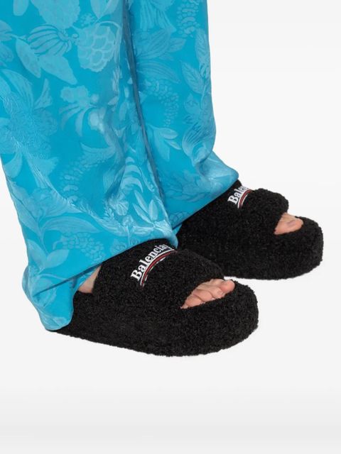 Balenciaga logo-embroidered platform sandals - 1096