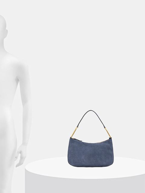 Twinset torebka zamszowa kolor granatowy 261TB7086