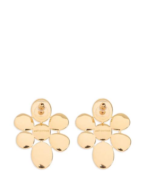 Self-Portrait faux-pearl earrings - Gold
