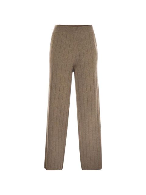 Max Mara ribbed wide-leg jardin track pants - Neutrals - zdjęcie produktu nr 1