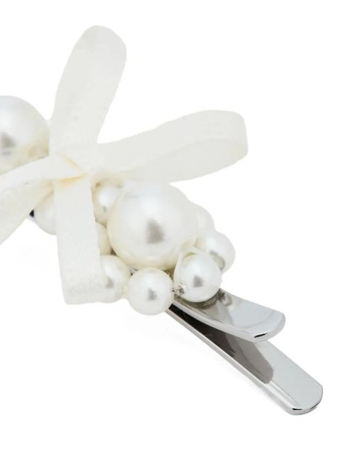 Simone Rocha pearl bow hair clip - White