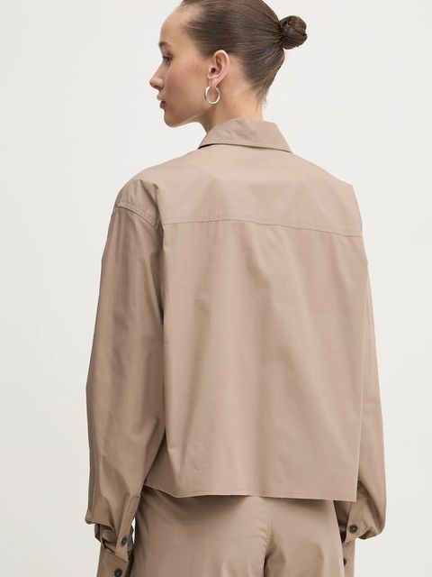 Karl Lagerfeld Jeans koszula damska kolor beżowy relaxed z kołnierzykiem klasycznym A1W11032 - zdjęcie produktu nr 2