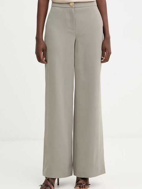 Armani Exchange spodnie damskie kolor zielony proste high waist XW001264 AF16148