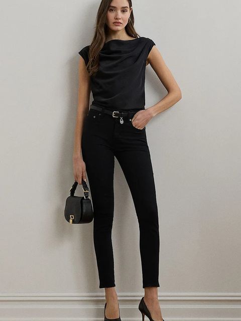 Lauren Ralph Lauren bluzka damska kolor czarny gładka 200951231