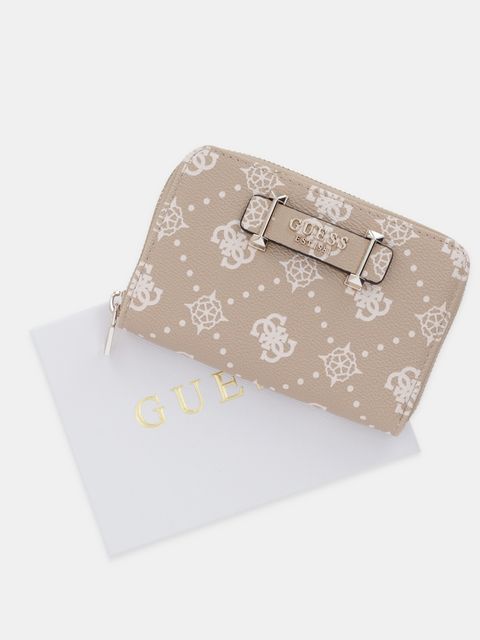 Guess portfel SILIA damski kolor beżowy SWGP98 90140