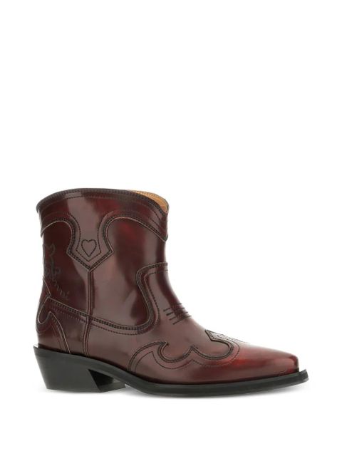 GANNI heart-motif leather boots - Red - zdjęcie produktu nr 2