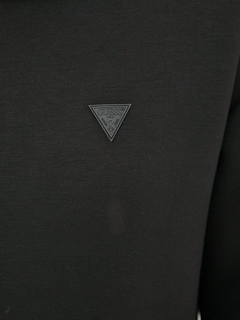 Guess bluza BRENDA damska kolor czarny z kapturem z aplikacją V2YQ18 K7UW2