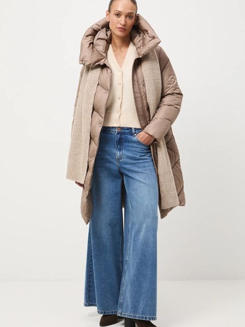 Medicine płaszcz puchowy kolor turkusowy