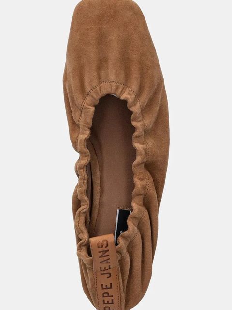 Pepe Jeans baleriny zamszowe POPPY BASIC kolor brązowy PLS10430 - zdjęcie produktu nr 2