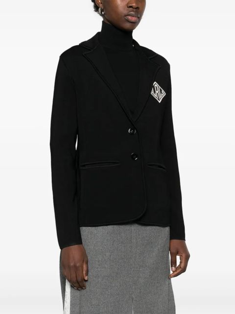 Lauren Ralph Lauren logo-embroidered blazer - Black