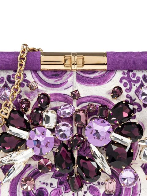 Dolce & Gabbana small Marlene floral clutch bag - Purple
