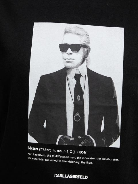 Karl Lagerfeld t-shirt bawełniany damski kolor czarny B1W17019