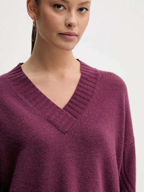 United Colors of Benetton sweter z dodatkiem wełny damski kolor fioletowy 1244D403A