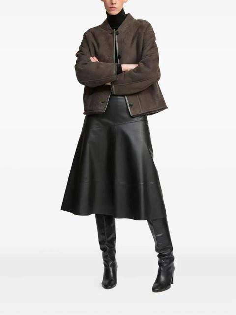 Yves Salomon suede shearling varsity jacket - Grey - zdjęcie produktu nr 2