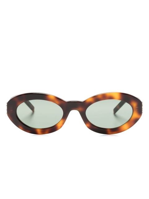 Saint Laurent Eyewear Monogram Hinge oval-frame sunglasses - Brown