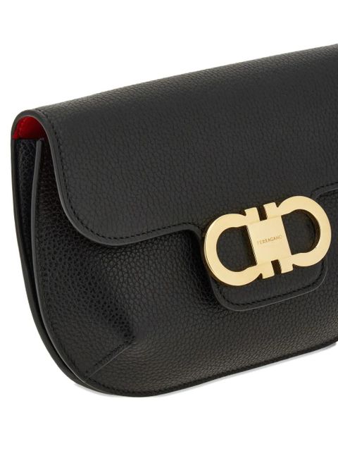 Ferragamo mini double-Gancini cross body bag - Black