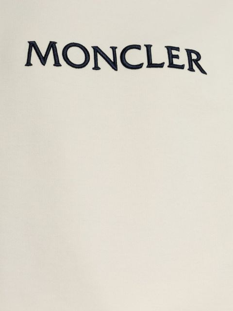 Moncler logo-embroidered cotton sweatshirt - Neutrals