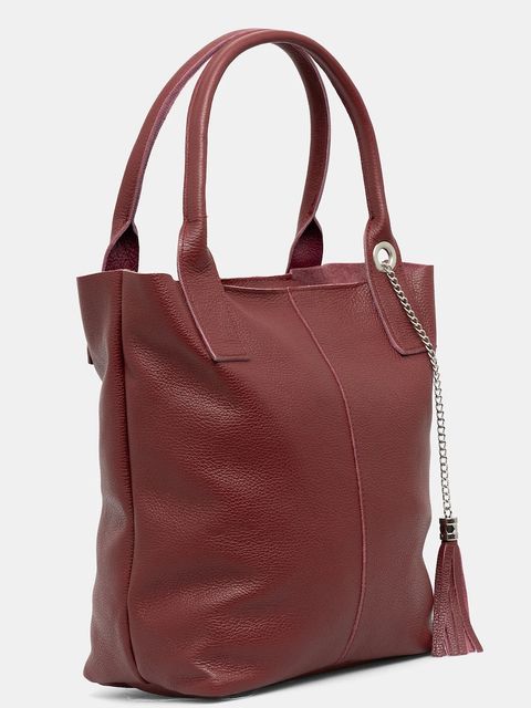 Answear Lab torebka skórzana kolor bordowy - zdjęcie produktu nr 2