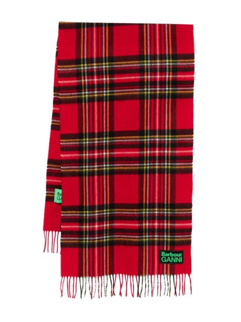Barbour pattern fringed scarf - Red - zdjęcie produktu nr 1