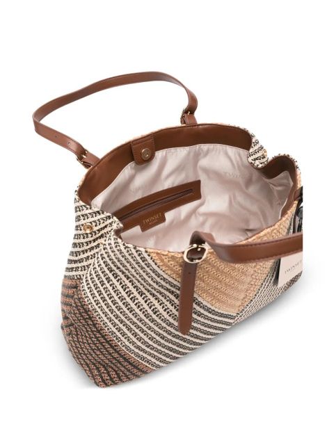TWINSET chevron tote bag - Neutrals