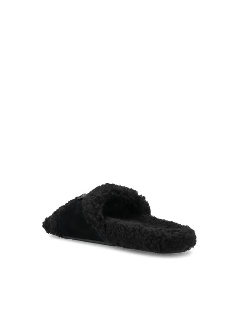 Balenciaga furry strap sandals - Black