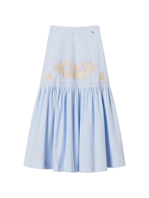 TWINSET embroidered pinstripe skirt - Blue - zdjęcie produktu nr 1