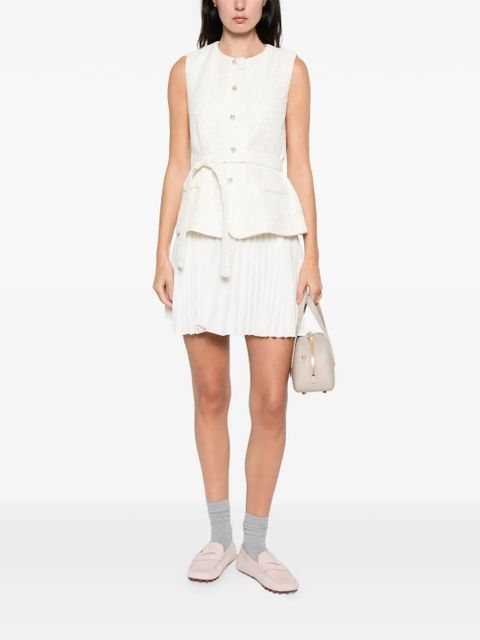 SANDRO sequin-embellished pleated mini dress - Neutrals - zdjęcie produktu nr 2