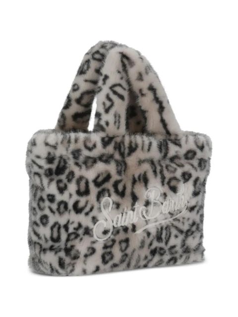 MC2 Saint Barth leopard-print embroidered tote bag - Grey