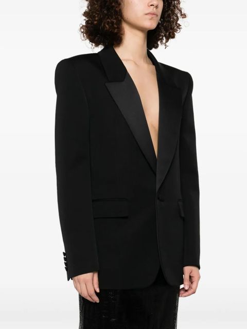 Saint Laurent grain-de-poudre blazer - Black
