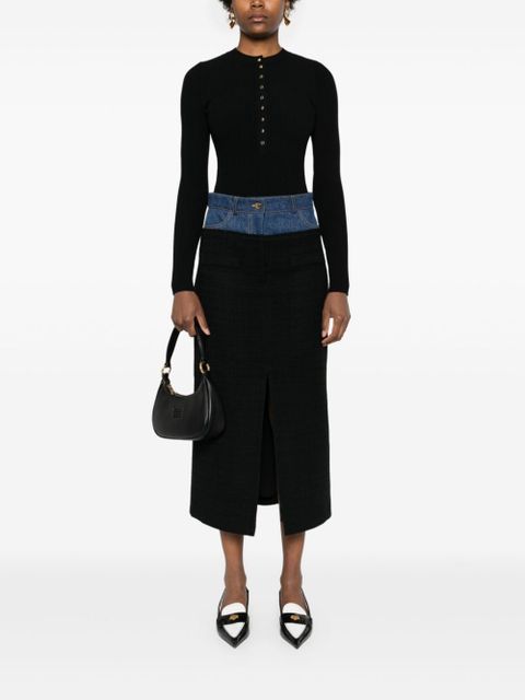 SANDRO panelled midi skirt - Black