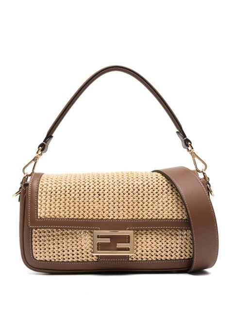 FENDI Baguette macramé-detail shoulder bag - Neutrals - zdjęcie produktu nr 1