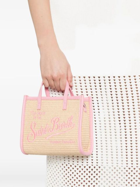 MC2 Saint Barth mini Vivian woven logo-embroidered tote bag - Neutrals - zdjęcie produktu nr 2