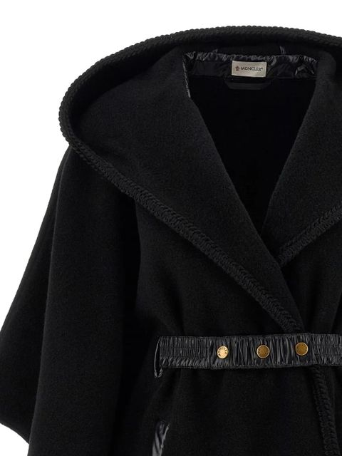 Moncler hooded fringed cape - Black - zdjęcie produktu nr 2