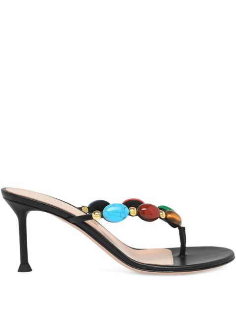 Gianvito Rossi 70mm Shanti embellished heeled sandals - Black - zdjęcie produktu nr 1