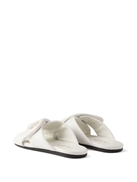 Prada padded nappa-leather slides - White
