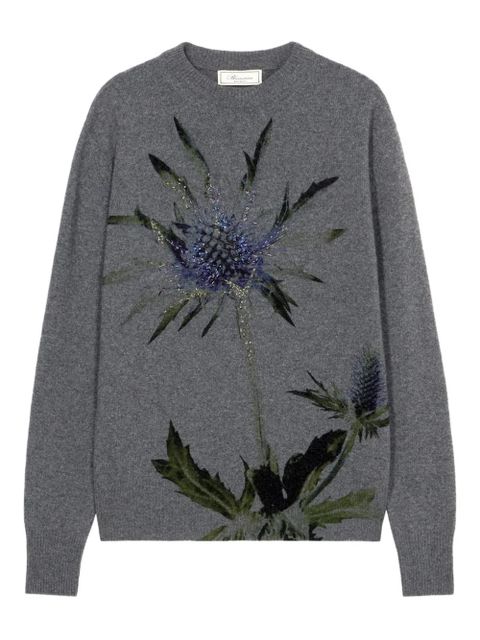 Blumarine floral-beaded sweater - Grey - zdjęcie produktu nr 1