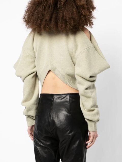 Alexander Wang draped-sleeve knit jumper - Green