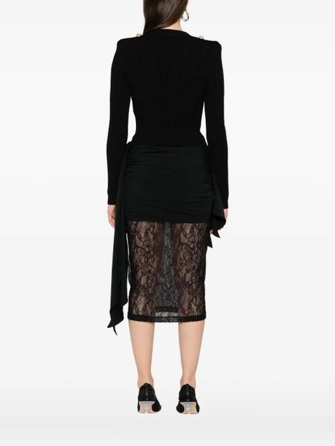 Balmain ribbed button-up cardigan - Black