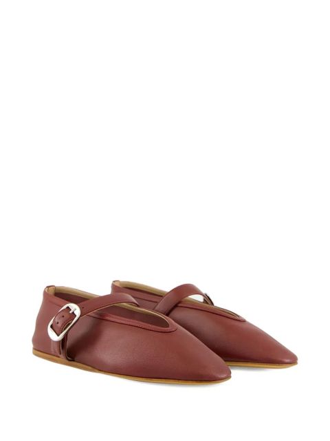 Le Monde Beryl Stella buckle-strap leather ballet flats - Red - zdjęcie produktu nr 2