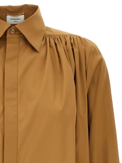 Saint Laurent gathered-detail blouse - Brown - zdjęcie produktu nr 2