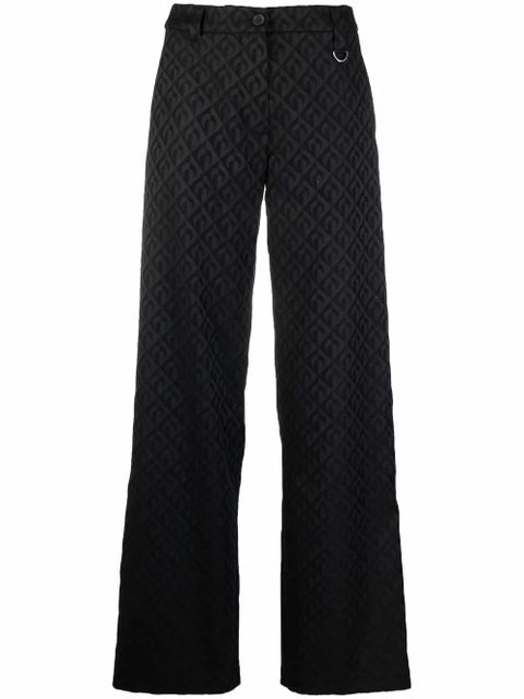 Marine Serre moon-print tailored trousers - Black - zdjęcie produktu nr 1