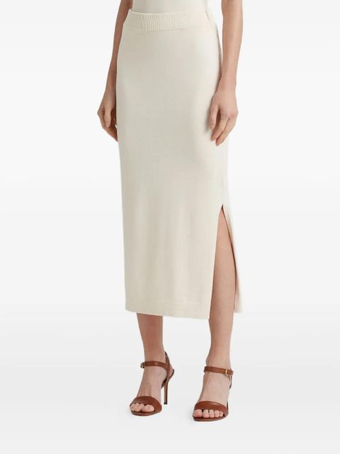 Lauren Ralph Lauren elasticated slit pencil skirt - Neutrals