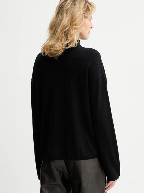 Marc O'Polo sweter z dodatkiem wełny damski kolor czarny lekki z półgolfem 509511860481 - zdjęcie produktu nr 2